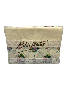 Vintage Atelier Martex Queen Flat Sheet Victorian Bouquets Gloria Vanderbilt